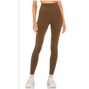 Set Active x Revolve Leggings Chocolate Brown Sculptflex High Waist Crop Small